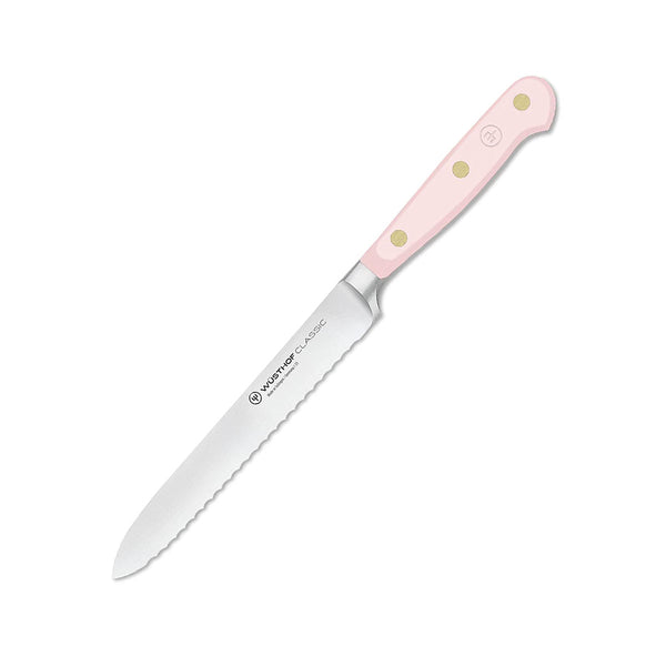 Wusthof Classic 5" Serrated Utility Knife - Pink Sea Salt