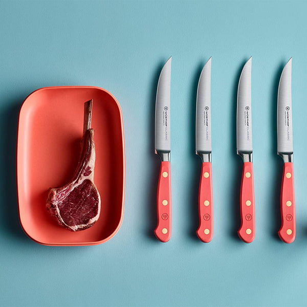 Wusthof Classic 4-Piece Steak Knife Set - Coral Peach