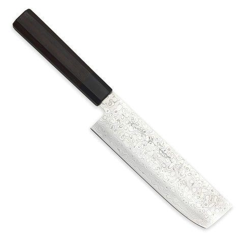 Kikuichi Nickel Warikomi Damascus 6.8" Nakiri Knife