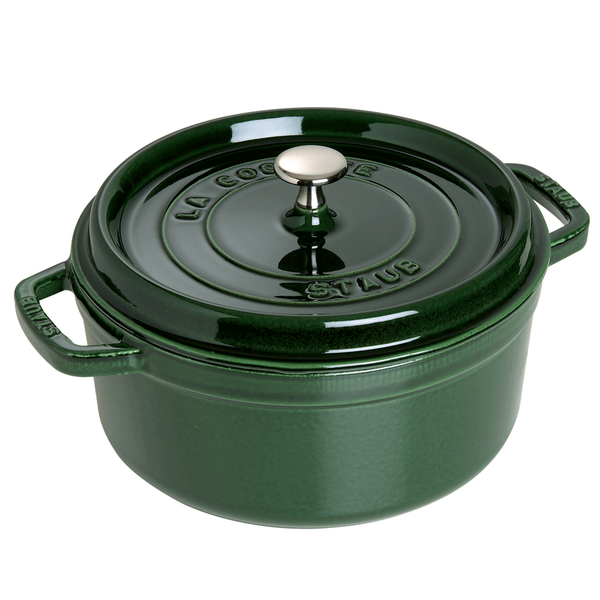 STAUB CAST IRON 7-QUART ROUND COCOTTE - BASIL