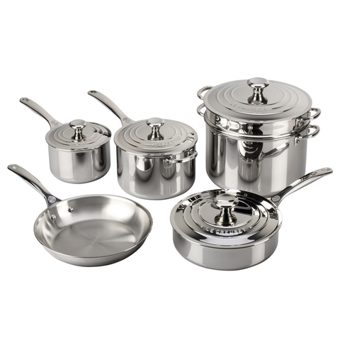 LE CREUSET 10-PIECE STAINLESS STEEL SET