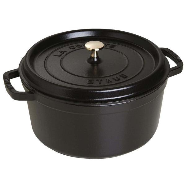 Staub Cast Iron 7-Quart Round Cocotte - Matte Black