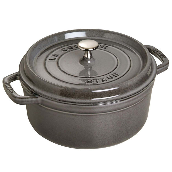 Staub Cast Iron 5.5-Quart Round Cocotte - Graphite Grey