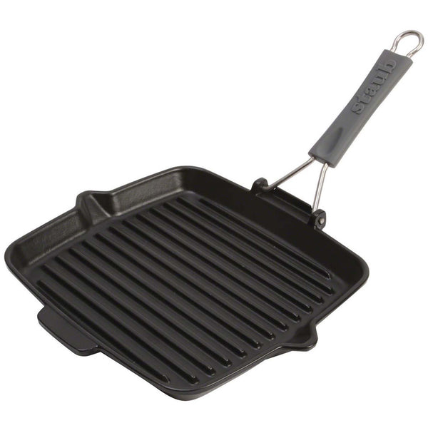 STAUB CAST IRON 9.5" SQUARE FOLDING GRILL - MATTE BLACK