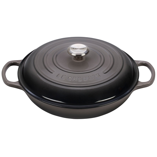 LE CREUSET 3 3⁄4-QUART BRAISER - OYSTER
