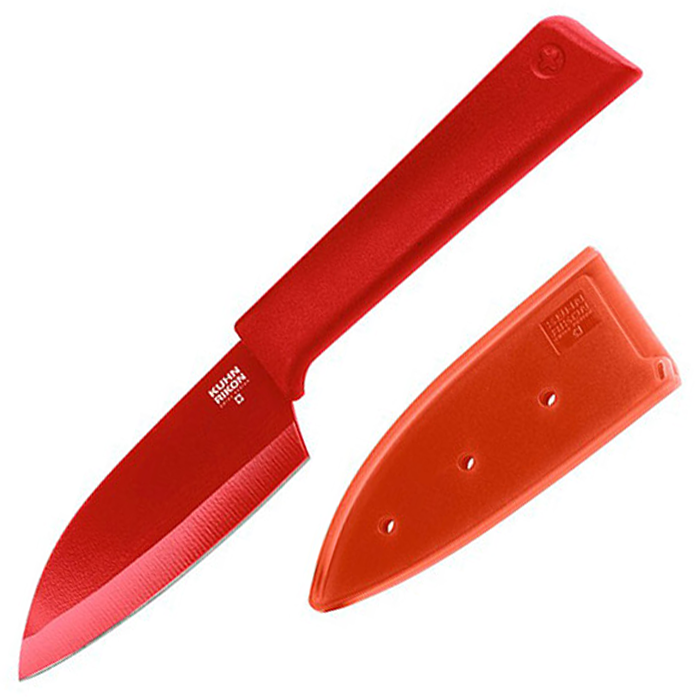 Kuhn Rikon Colori+ Red 4 inch Small Santoku Knife