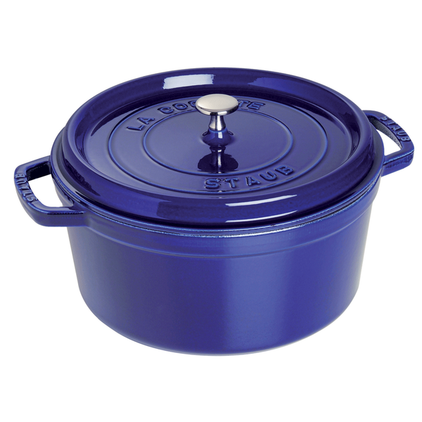STAUB CAST IRON 7-QUART ROUND COCOTTE - DARK BLUE