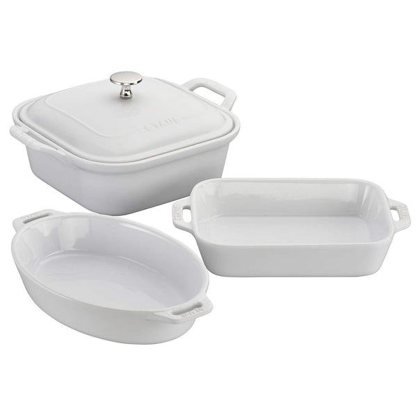 Staub Ceramics 4-Piece Baking Dish Set, White
