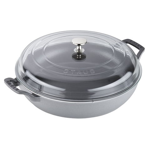 STAUB CAST IRON 3.5-QUART BRAISER WITH GLASS LID - GRAPHITE GREY
