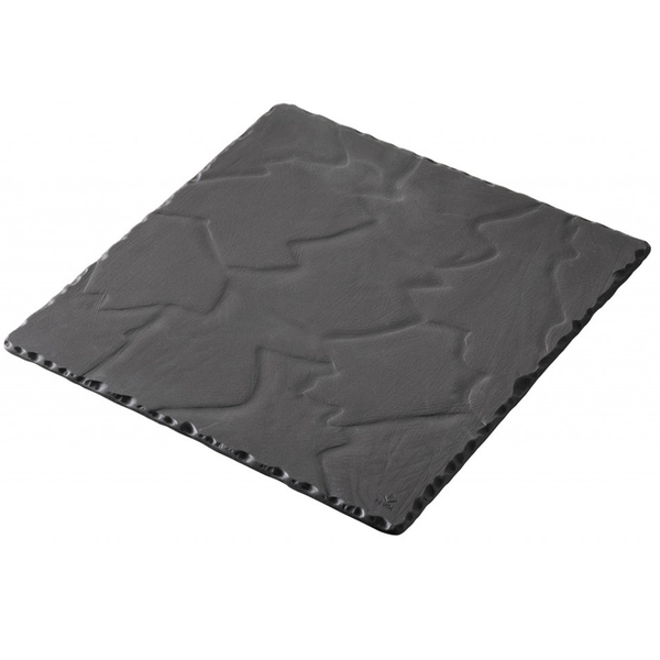 REVOL BASALT SQUARE CERAMIC PLATE WITH SLATE EFFECT