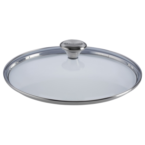 LE CREUSET 11'' GLASS LID WITH STAINLESS STEEL KNOB