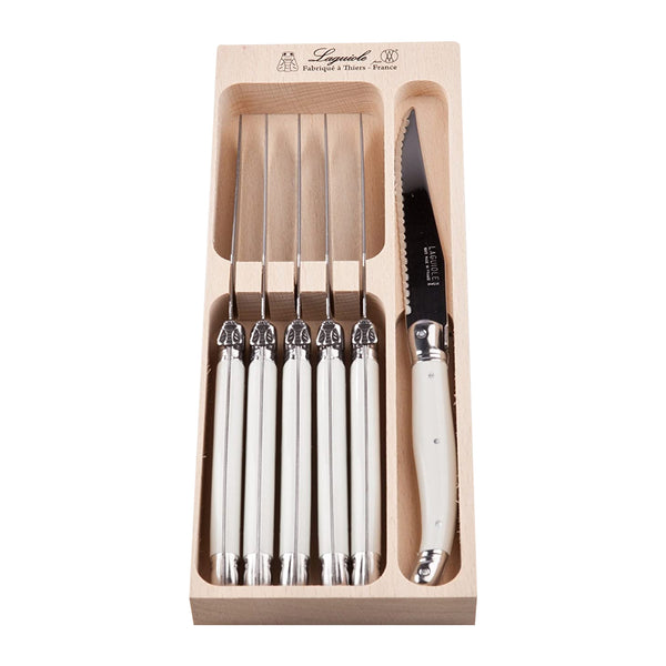 LAGUIOLE 6 Piece. Steak Set Laguiole, Cream