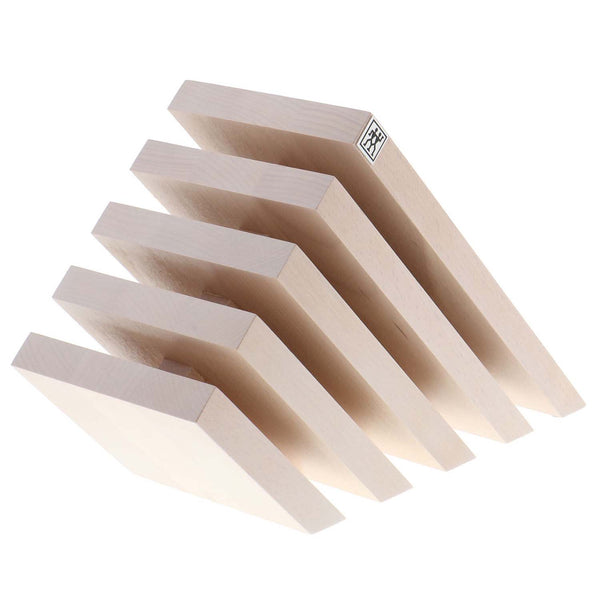 ZWILLING J.A. HENCKELS ITALIAN MAGNETIC KNIFE BLOCK, WHITE COLORED BEECHWOOD