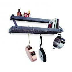 Enclume Premier Deep Bookshelf Wall Pot Rack, Stainless Steel