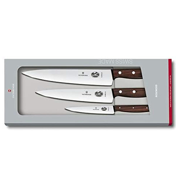 Victorinox Sets, 3-Piece Carving Set (5" Utility, 7.5" Carving, 8.5" Carving), Wood