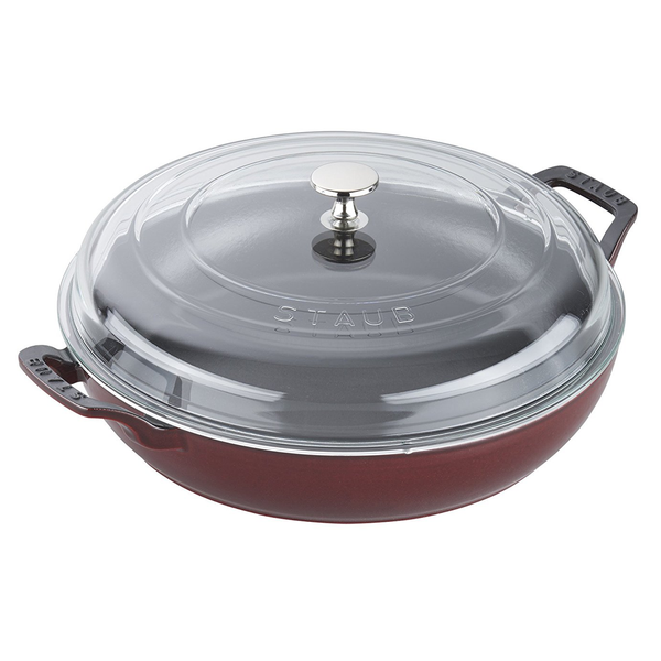 STAUB CAST IRON 3.5-QUART BRAISER WITH GLASS LID - GRENADINE
