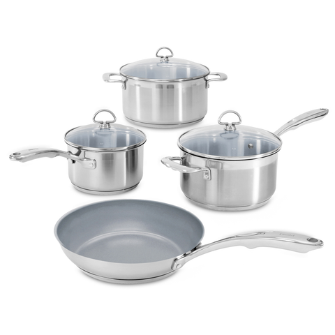CHANTAL INDUCTION 21 STEEL 7-PIECE COOKWARE SET WITH CERAMIC COATING