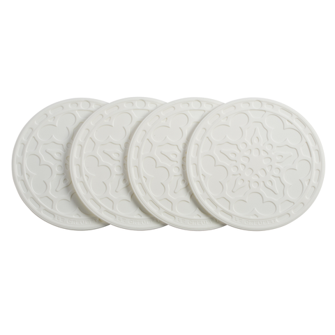 LE CREUSET FRENCH COASTERS, SET OF 4 - WHITE