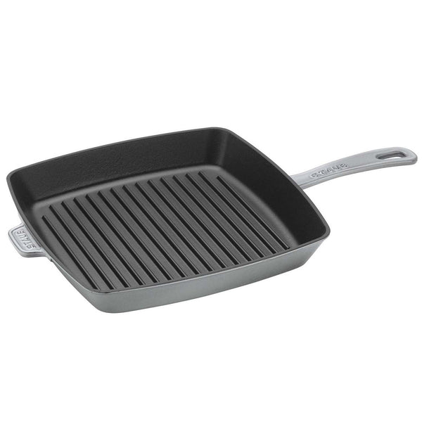 STAUB CAST IRON 12" SQUARE GRILL PAN - GRAPHITE GREY