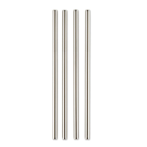 RSVP International Endurance Stainless Steel 8.5" Frozen Drink Straws, 4 Count | 5mm Fits Most Tumblers | Reusable & Durable |For Smoothies, Frappes, Sodas, Tea & More | Dishwasher Safe
