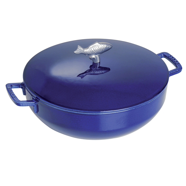 STAUB CAST IRON 5-QUART BOUILLABAISSE POT - DARK BLUE