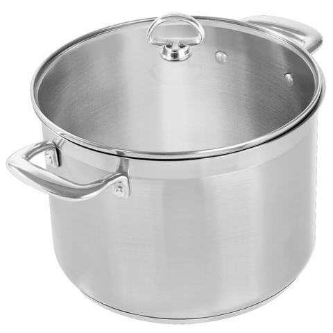 CHANTAL INDUCTION STEEL 8-QUART STOCKPOT WITH GLASS LID