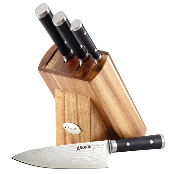 ANOLON 5-PIECE KNIFE SET, BLACK