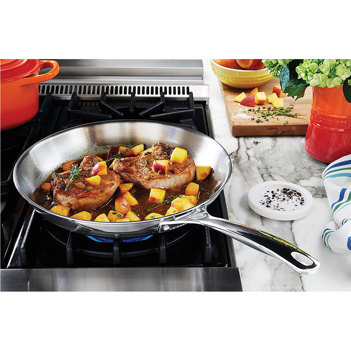  Le Creuset Tri-Ply Stainless Steel 10 Fry Pan: Home & Kitchen