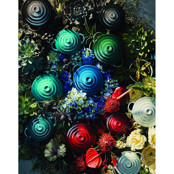 Le Creuset 8 oz. each Set of 4 Cocottes w/ Mini-Cocotte Cookbook: Artichaut