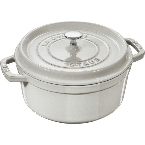 Staub Cast Iron 5.5-Quart Round Cocotte - White Truffle