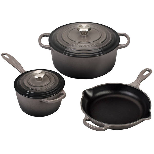 LE CREUSET 5-PIECE SIGNATURE SET - OYSTER