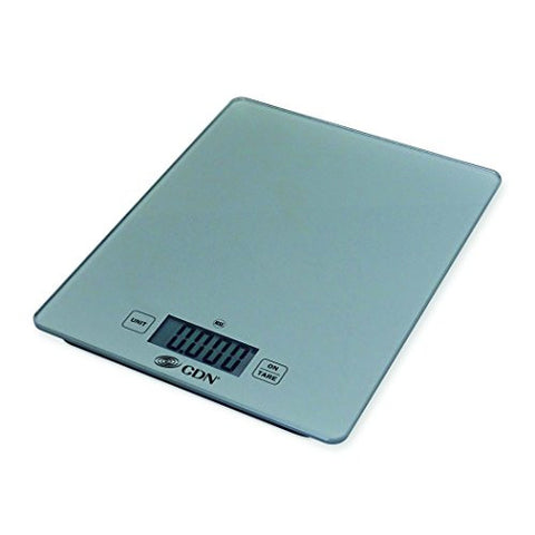 CDN SD1102-S - Digital Glass Scale - Silver, 11 lb, - Kitchen Food Scale