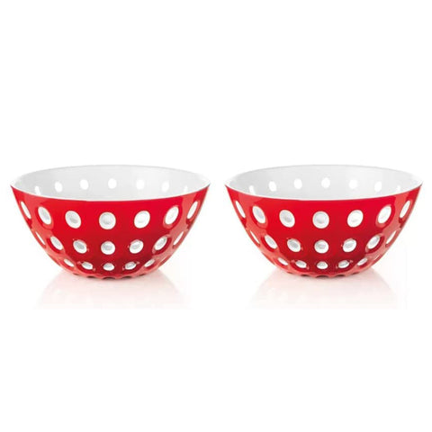 Guzzinchesi SET OF 2 BOWLS 12CM "LE MURRinchesE" Red/White/Transparent 2,2x4,92x4,92 inches.