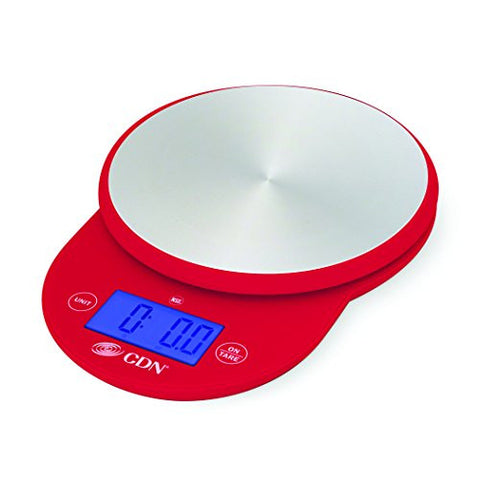 CDN SD1104-R - Digital Scale - Red, 11 lb, - Kitchen Food Scale