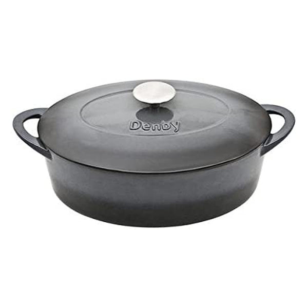 Denby Halo Cast Iron 4.2L Medium, Oval Casserole, Gray