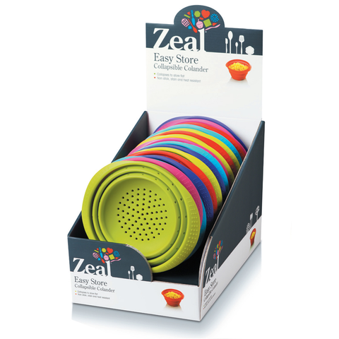 ZEAL SILICONE COLLAPSIBLE COLANDER - ASSORTED COLORS