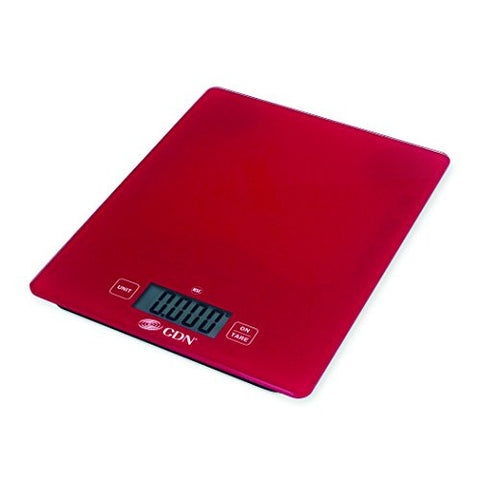 CDN SD1102-R- Digital Glass Scale - Red, 11 lb, - Kitchen Food Scale