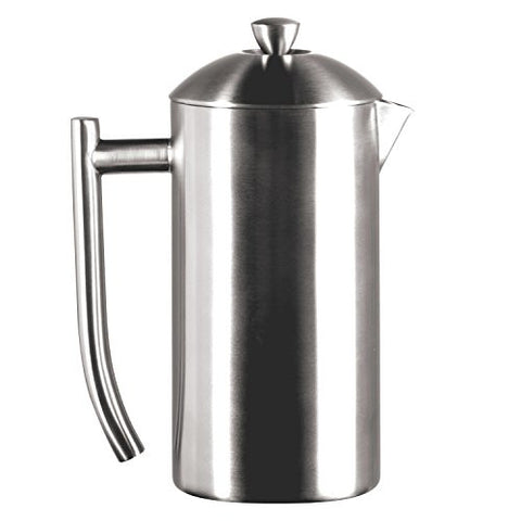 Frieling USA Double Wall Stainless Steel French Press Coffee Maker with Patented Dual Screen, Brushed, 23-Ounce