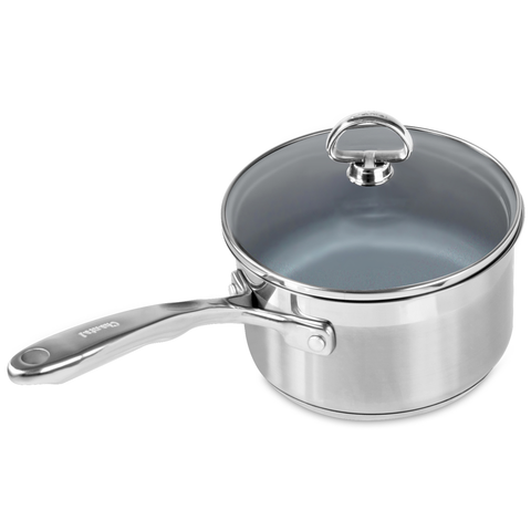 CHANTAL INDUCTION 21 STEEL 2-QUART SAUCEPAN WITH CERAMIC COATING AND GLASS LID