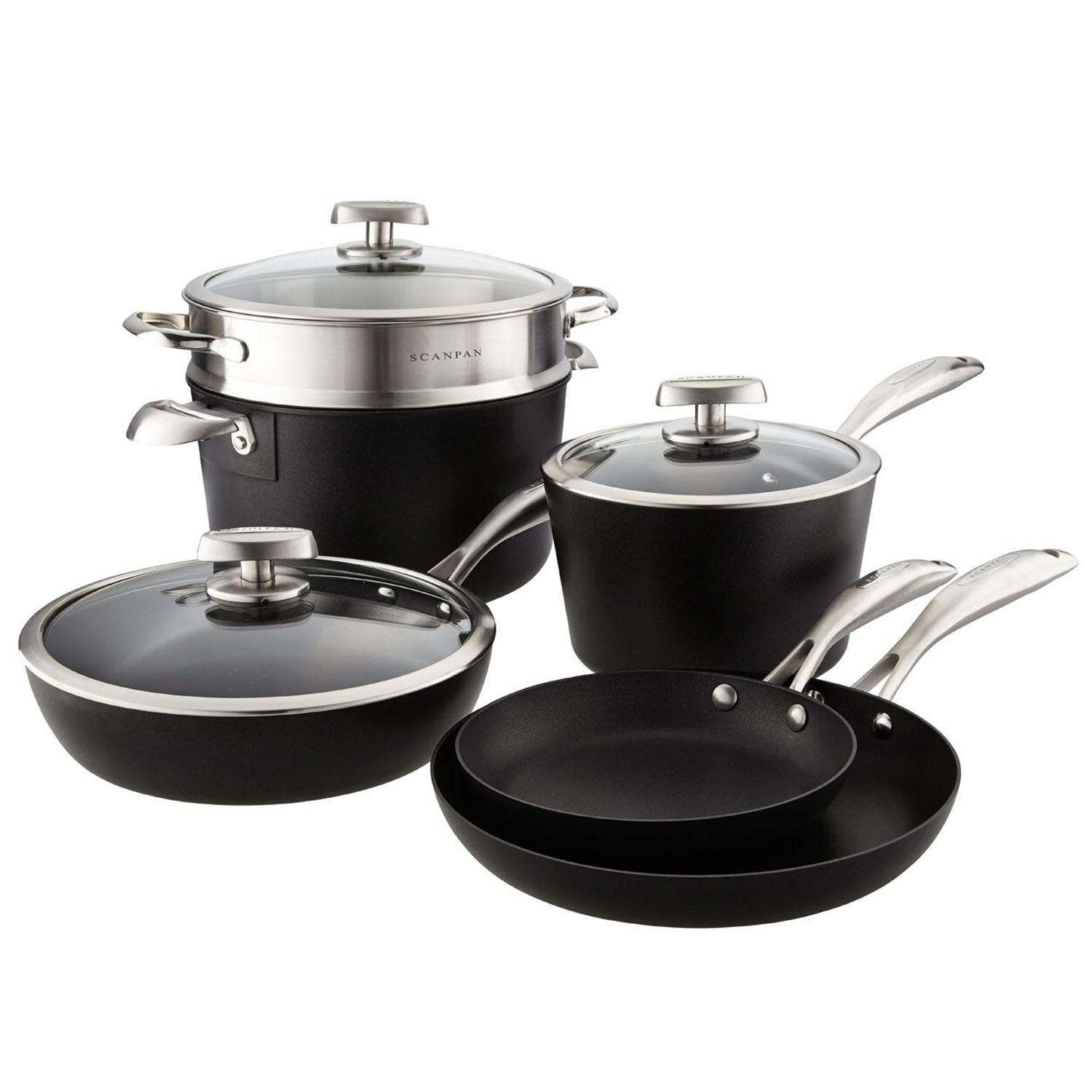 SCANPAN Aluminum 10.25 Covered 2 Piece Deep Saute Pan Set