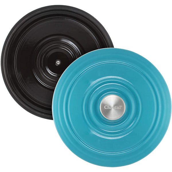 Chantal 5 qt. Round Cast-Iron Dutch Oven w/ Lid - Sea Blue