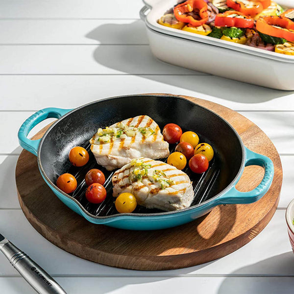 Le Creuset 9.75 Signature Deep Round Grill Pan - Oyster