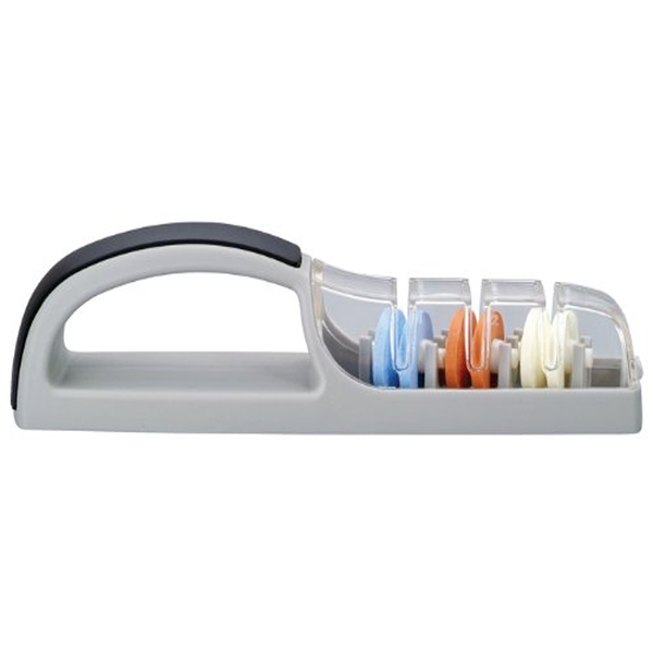 GLOBAL MINOSHARP 3-STAGE SHARPENER, GREY/BLACK