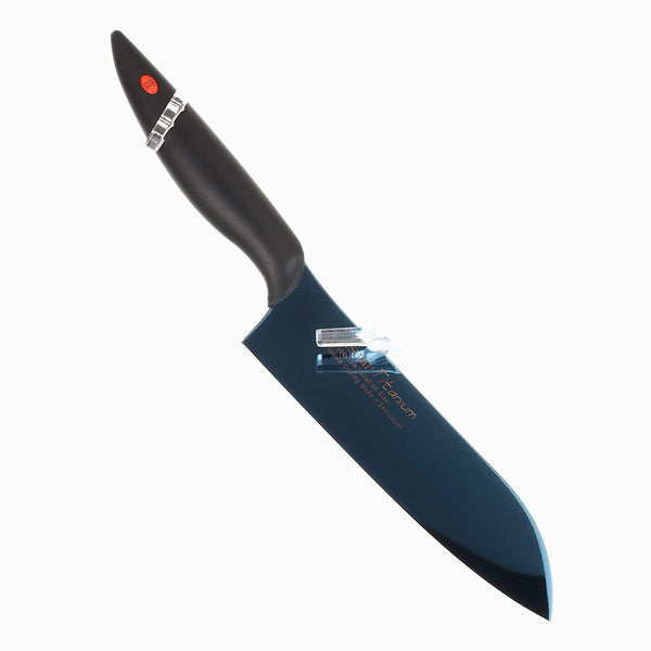 Chroma 7" Santoku Knife, blue/gold