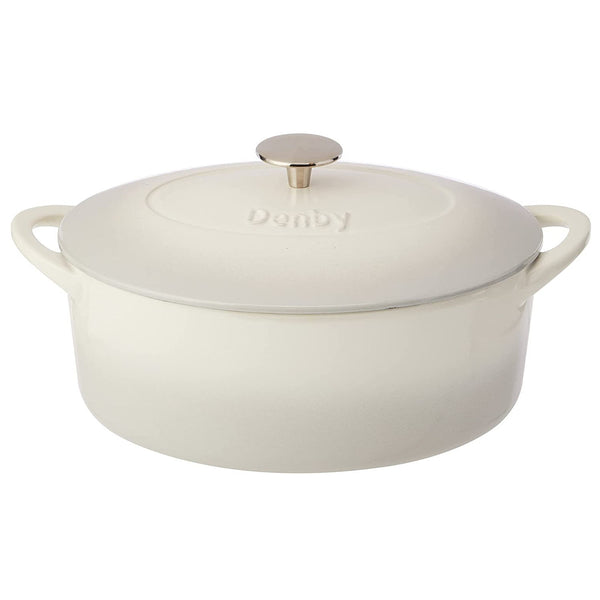 Denby USA Natural Canvas Cast Iron Medium, 4.2 L Oval Casserole
