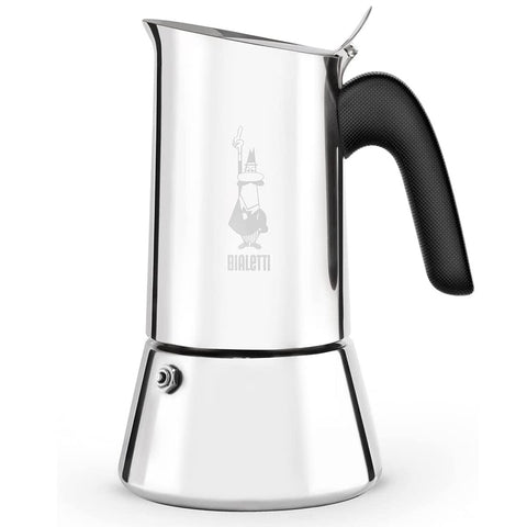 Bialetti Venus 6-Cup Stainless Steel Induction-Capable Stovetop Espresso Maker, Silver