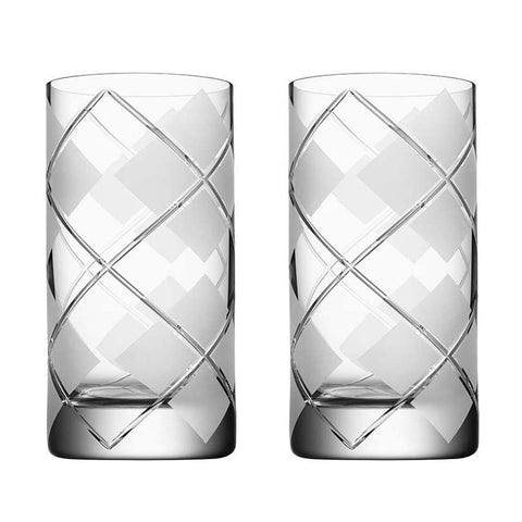 Orrefors Arygle 14 oz. Beverage/Tumbler, Set of 2, 5.9" H X 2.9" W,