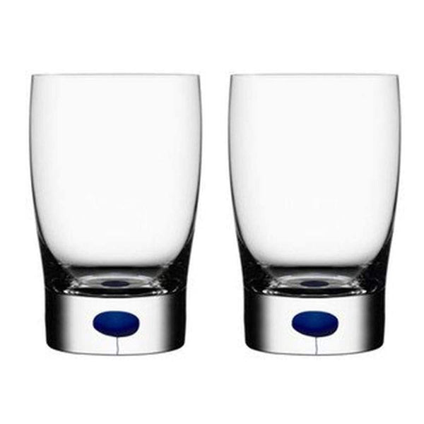 Orrefors Intermezzo Blue 8.44 Ounce Tumbler/Juice, Pair, Small