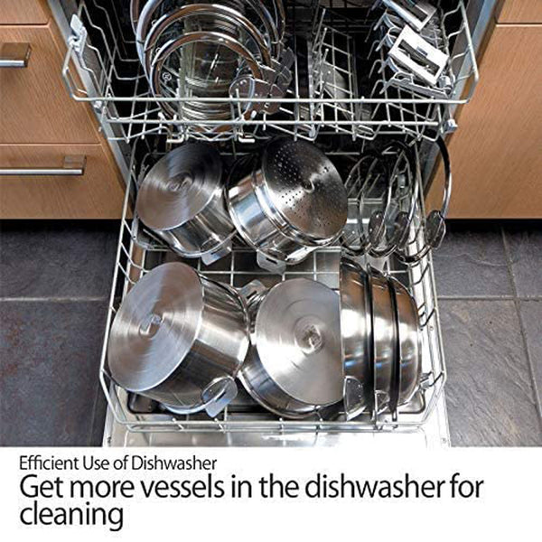 Cristel Strate 4 Piece Frying pan Set with 9.5" non-stick frying pan, 11" frying pan + lid and long handle, Brushed Finish