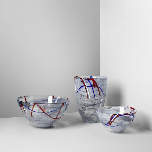 KOSTA BODA CONTRAST BOWL MEDIUM GREY